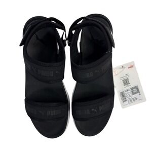 NWT Puma Sportie Sandal Womens Size 8 Black White Platform Strappy Gorpcore